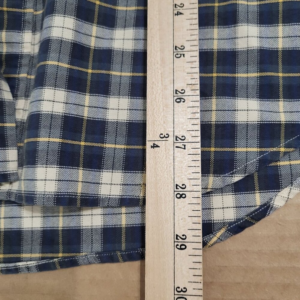 Ralph Lauren Men's Large Long Sleeve Button Down Shirt Plaid Blue Yellow - Picture 9 of 10